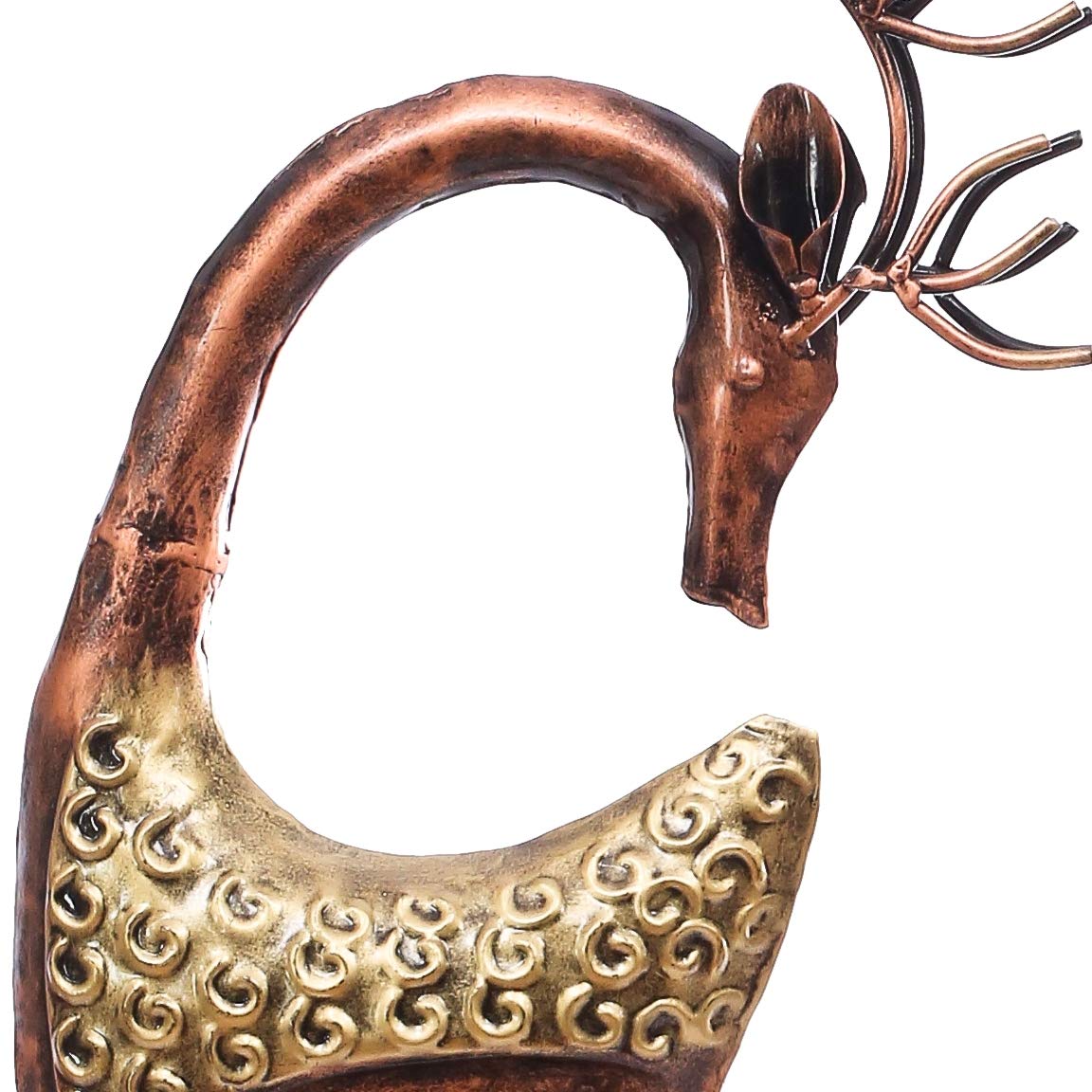 Tall Metal Deer Figurines – Handcrafted Antique Brass Finish Reindeer Set (35 Inch, Set of 2)