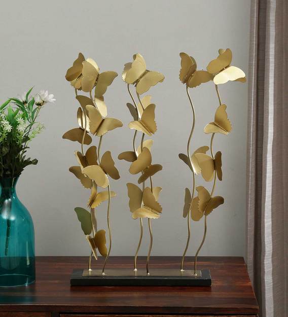 Golden Butterfly Metal Table Decor – Elegant Home Accent