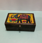 Hand-Painted Wooden Elephant Jewelry Box – Decorative Keepsake Box with Indian Art
