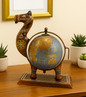 Handcrafted Camel Globe Showpiece – Wooden Desk Decor with World Map | Ethnic Home Accent