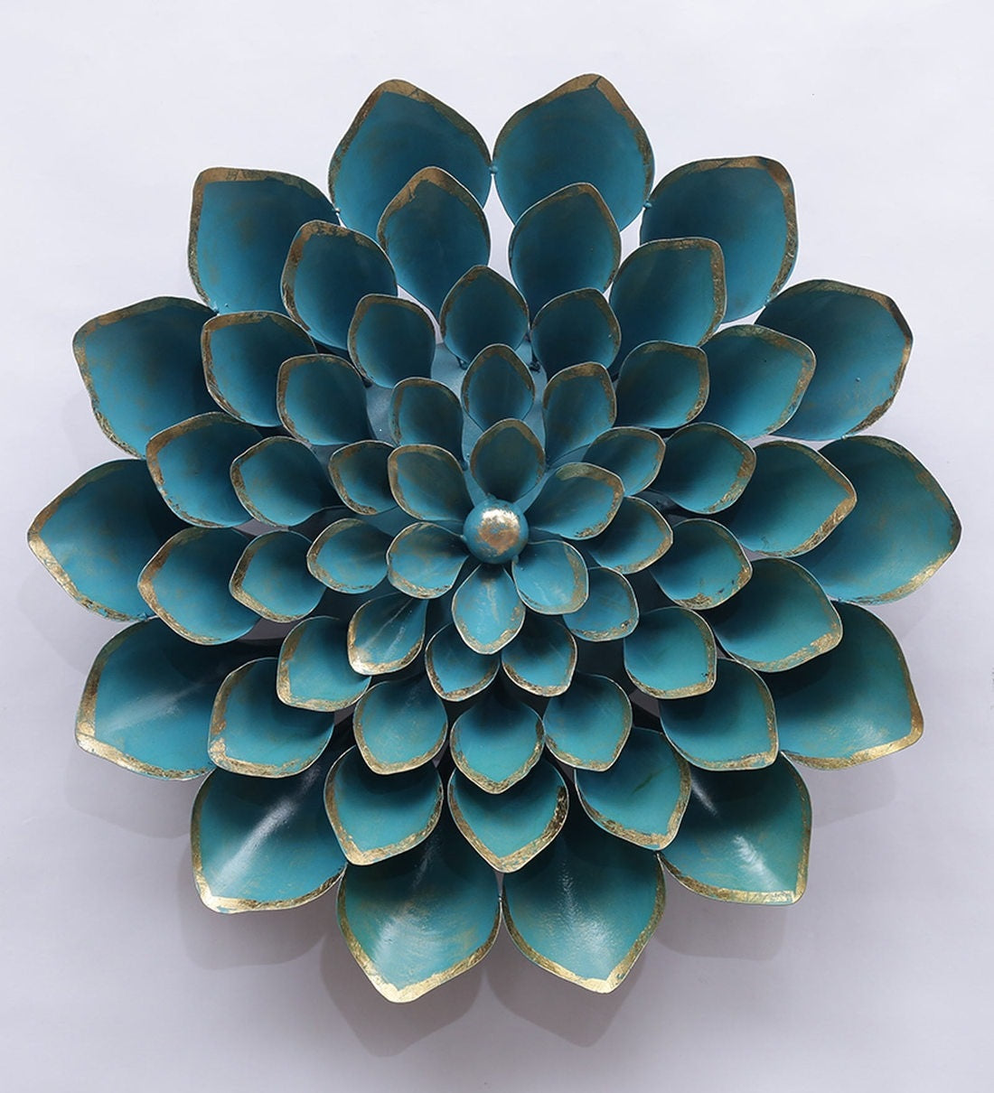 Blue Lotus Bloom – Handmade Metal Wall Decor