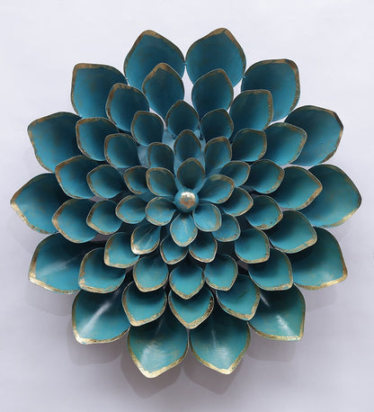 Blue Lotus Bloom – Handmade Metal Wall Decor