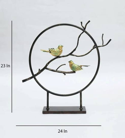 Birds on Branch Metal Table Decor – 24" Nature-Inspired Accent