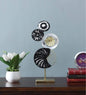 Abstract Metal Circle Table Decor – Black & Gold Modern Art