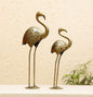 Antique Metal Flamingo Figurines – Elegant Garden & Home Décor Set (Set of 2)